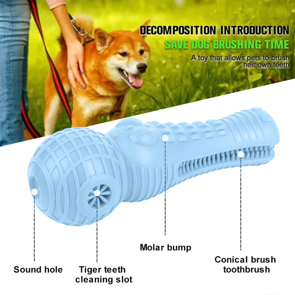 Dog Chew Toys for Aggressive Chewers, Indestructible Tough Puppy Teeth Cleaning Chews, Durable Interactive Squeaky Dog Chew Toy for for Small Meduium Large Breed, Blue