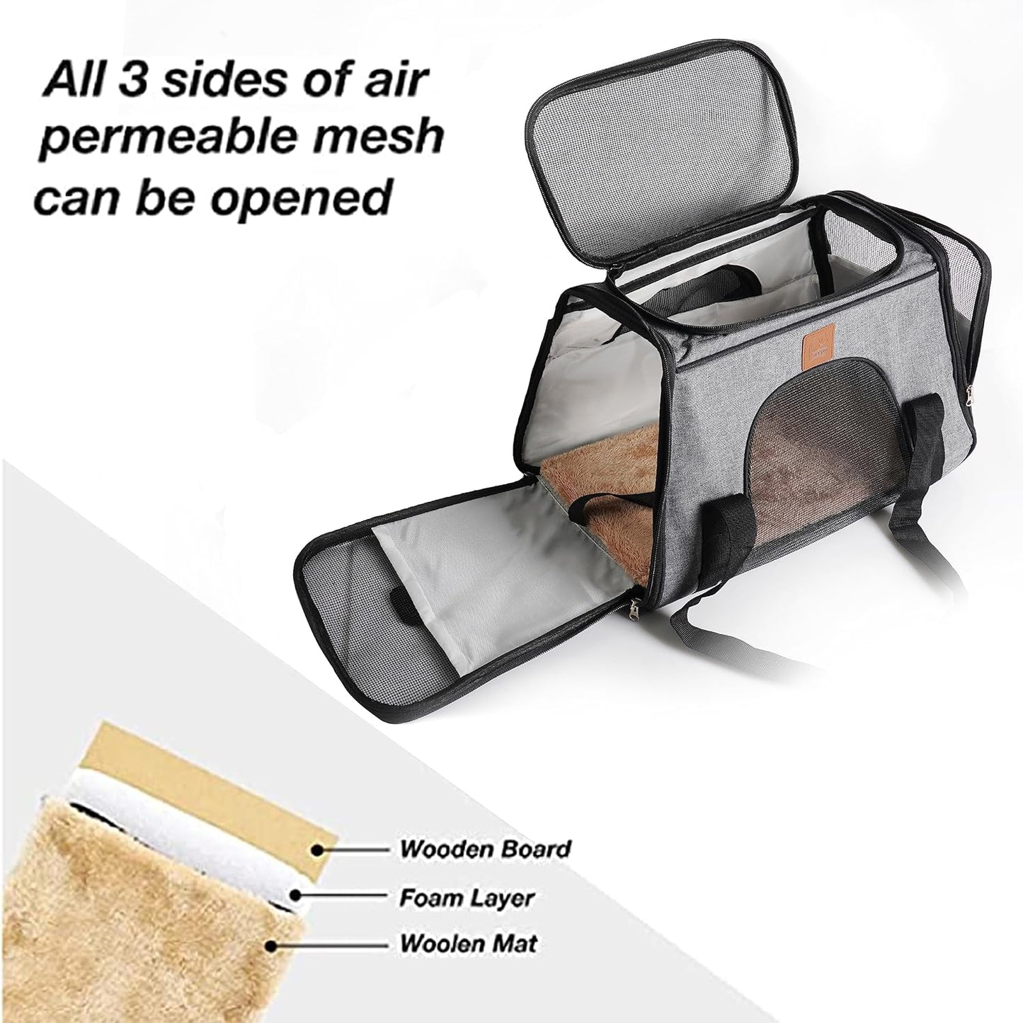 Cat Carrier Pet Carrier for Cats and Small Dogs Airline Approved Soft Sided Carrier Ventilated Pet Travel Carrier Car Seat Safe Carrier