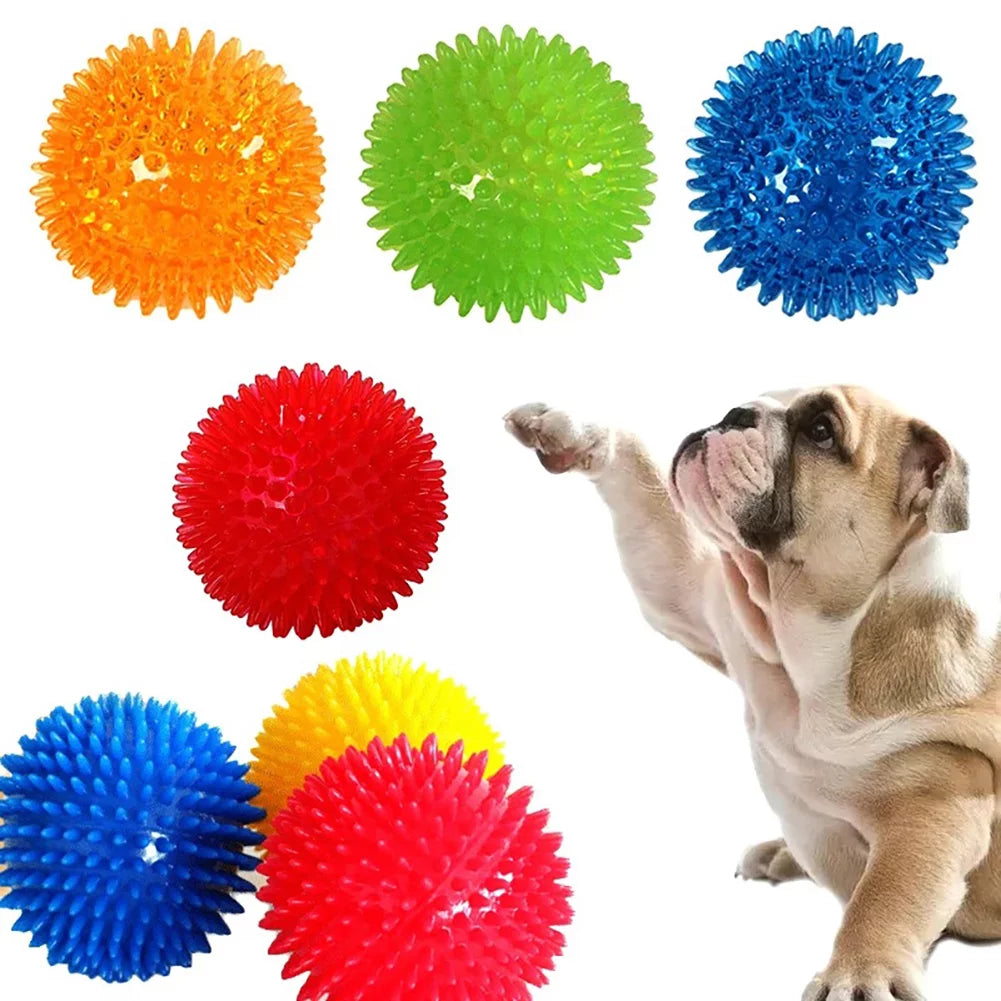 Pet Squeaky Balls Bite-Resistant Chew Toys Balls Interactive Training Pet Toys for Small Medium Dogs