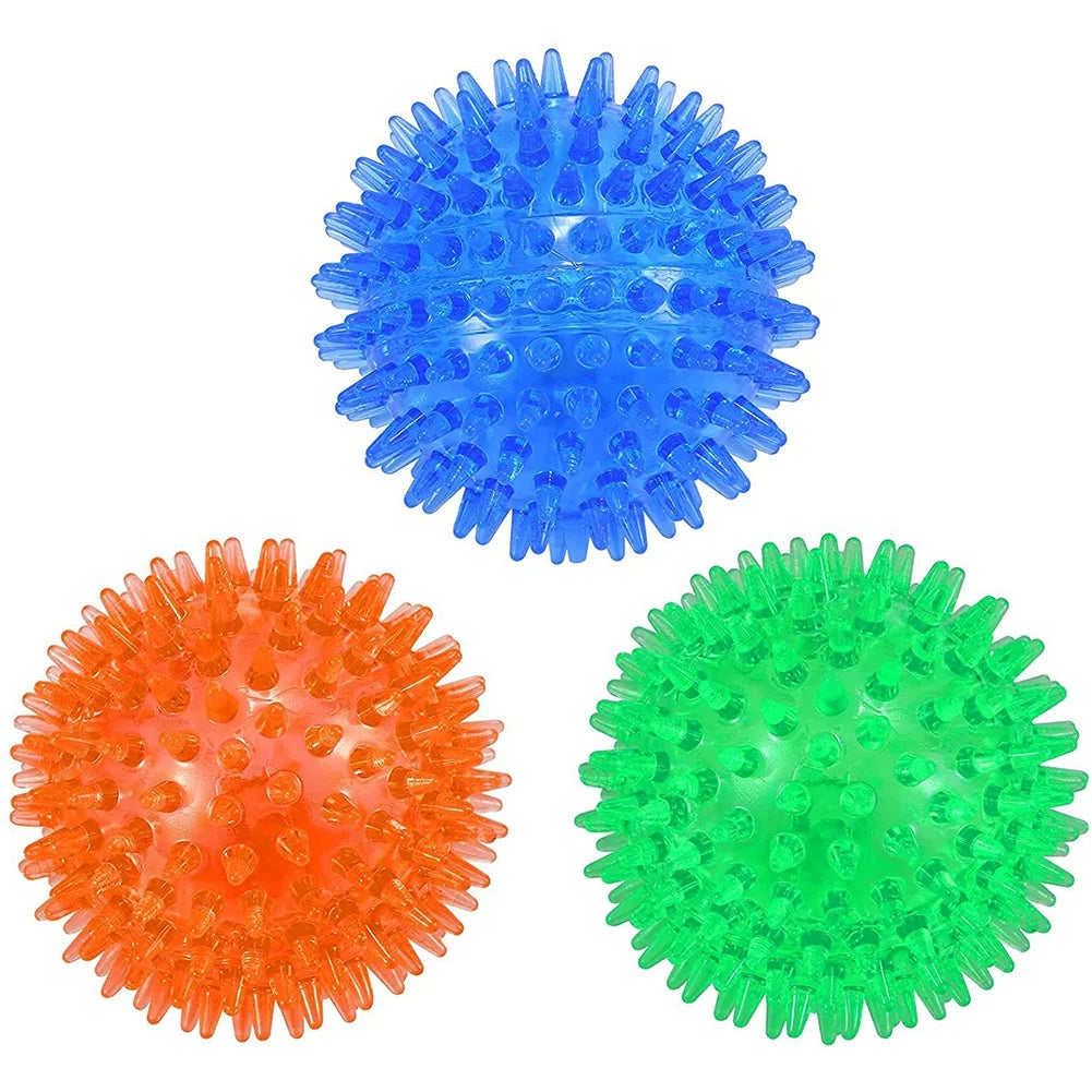 Pet Squeaky Balls Bite-Resistant Chew Toys Balls Interactive Training Pet Toys for Small Medium Dogs