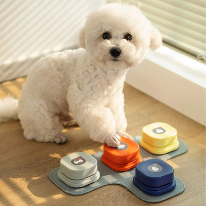 Dog Button Set with Mat & Stickers Pets Talk Trainable and Recordable Communication Vocalised Voice Toy Clicker