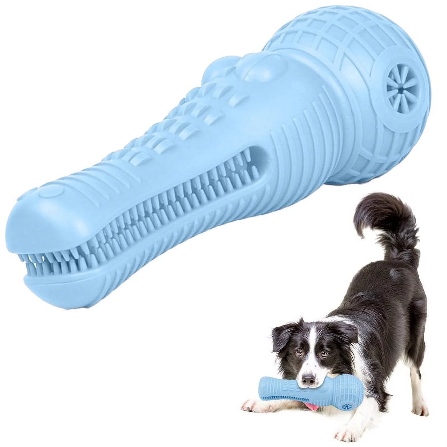 Dog Chew Toys for Aggressive Chewers, Indestructible Tough Puppy Teeth Cleaning Chews, Durable Interactive Squeaky Dog Chew Toy for for Small Meduium Large Breed, Blue