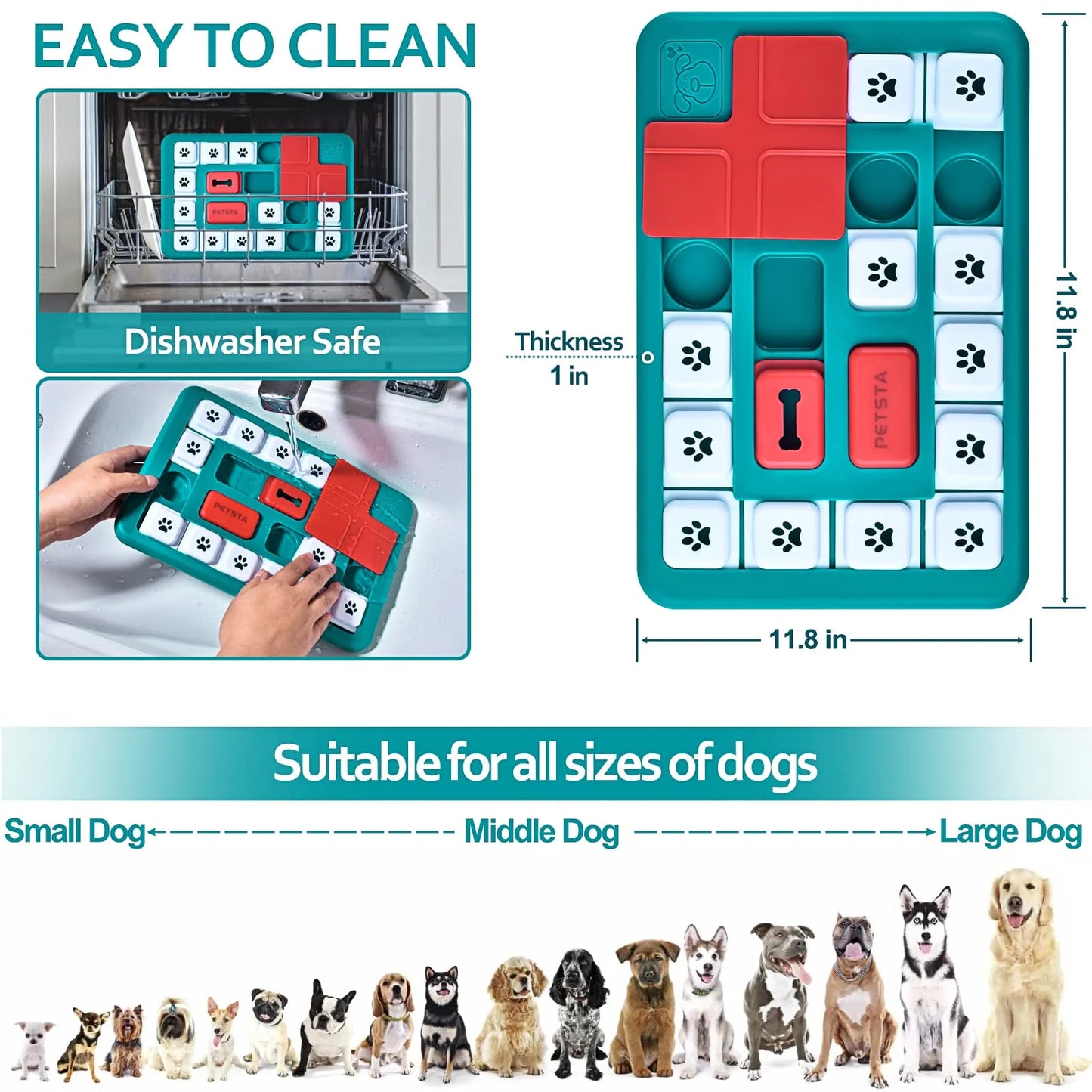 Dog Puzzle Toys for Smart Dogs, Interactive Dog Treat Puzzle for Large Medium Small Breeds, Dog Enrichment Toys for Mental Stimulation Brain Games, Dog Food Puzzles Treat Dispensing Toys