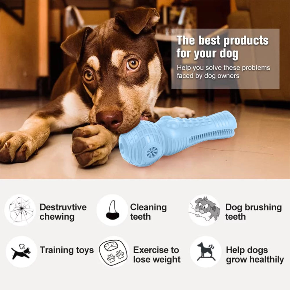 Dog Chew Toys for Aggressive Chewers, Indestructible Tough Puppy Teeth Cleaning Chews, Durable Interactive Squeaky Dog Chew Toy for for Small Meduium Large Breed, Blue